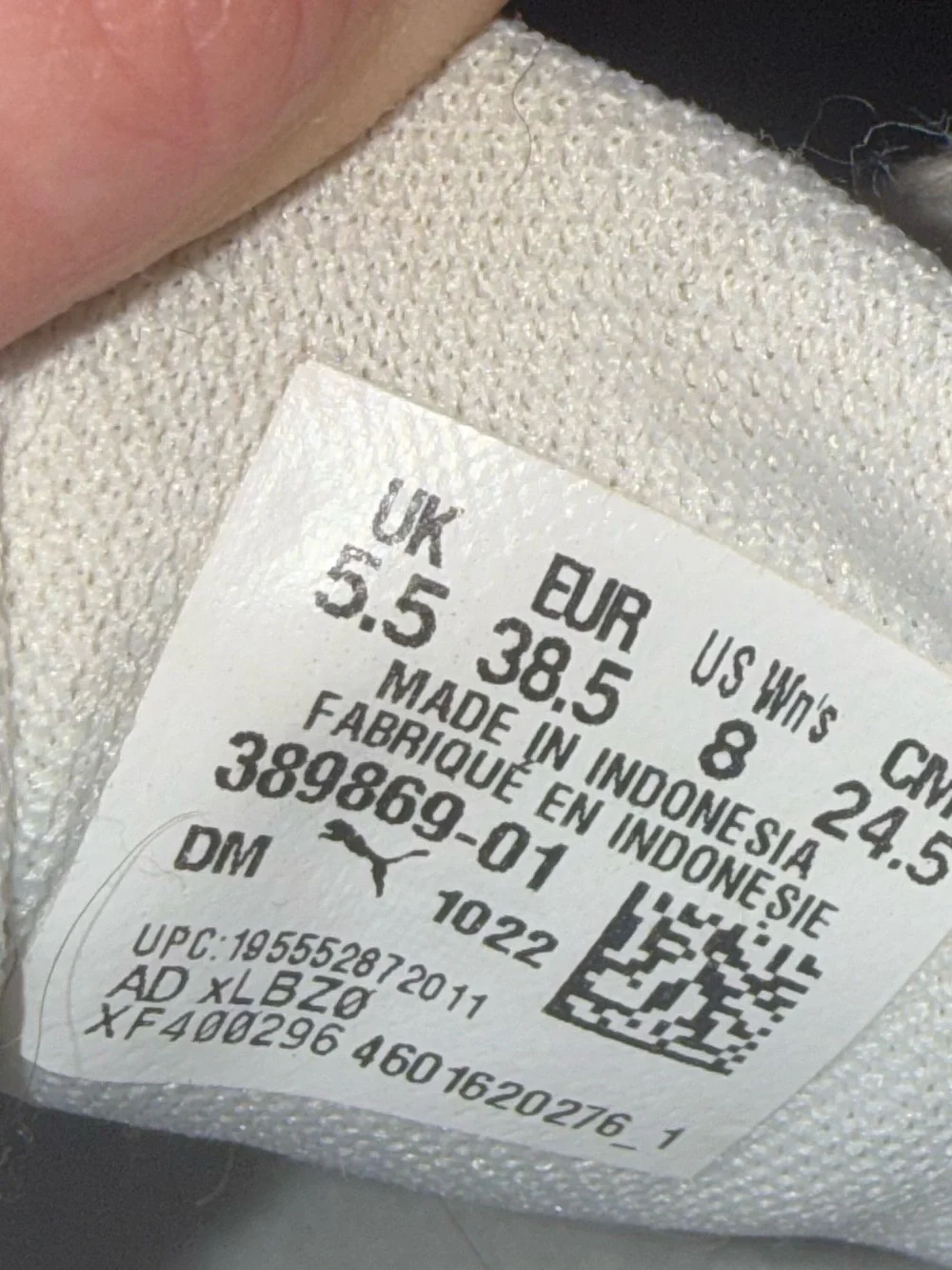 Puma Cream and White Trainer Sneaker